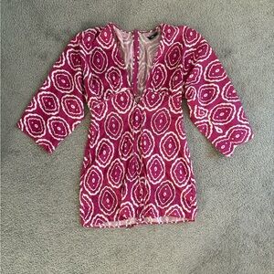 Zara Pink and White Patterned Dress